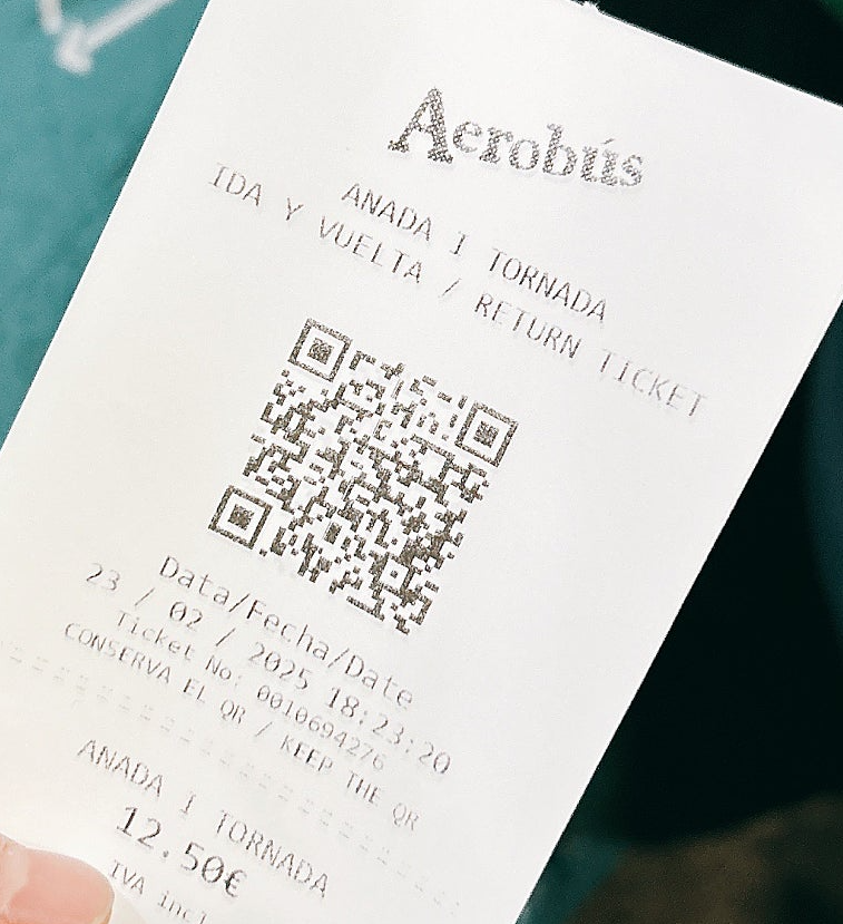 바르셀로나 공항 버스 표 사진