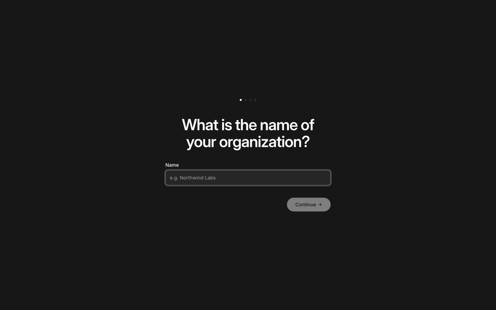페이퍼클립 첫 화면 - What is the name of your organization 조직 이름 입력