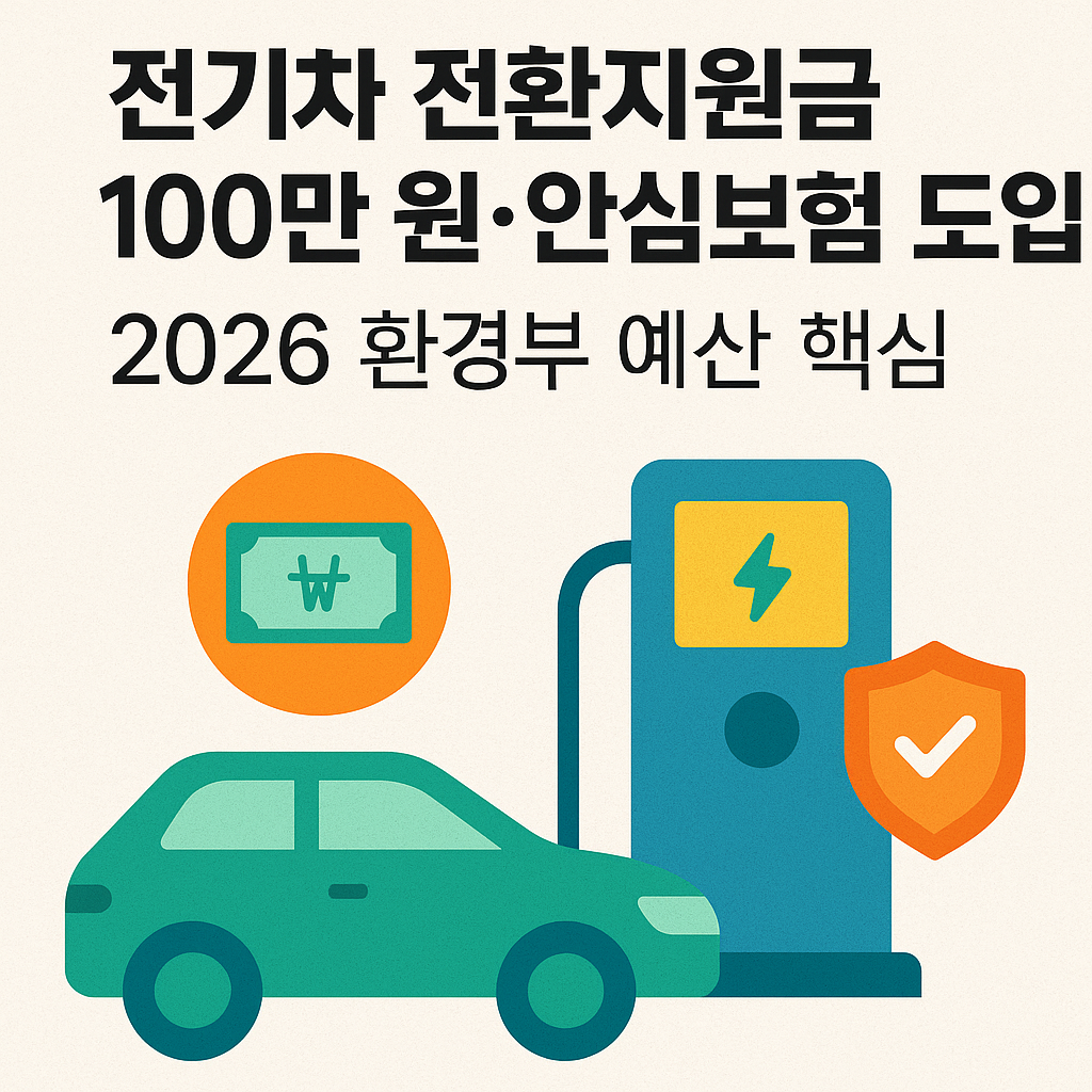 전기차 전환지원금 100만 원·안심보험 도입|2026 환경부 예산 핵심
