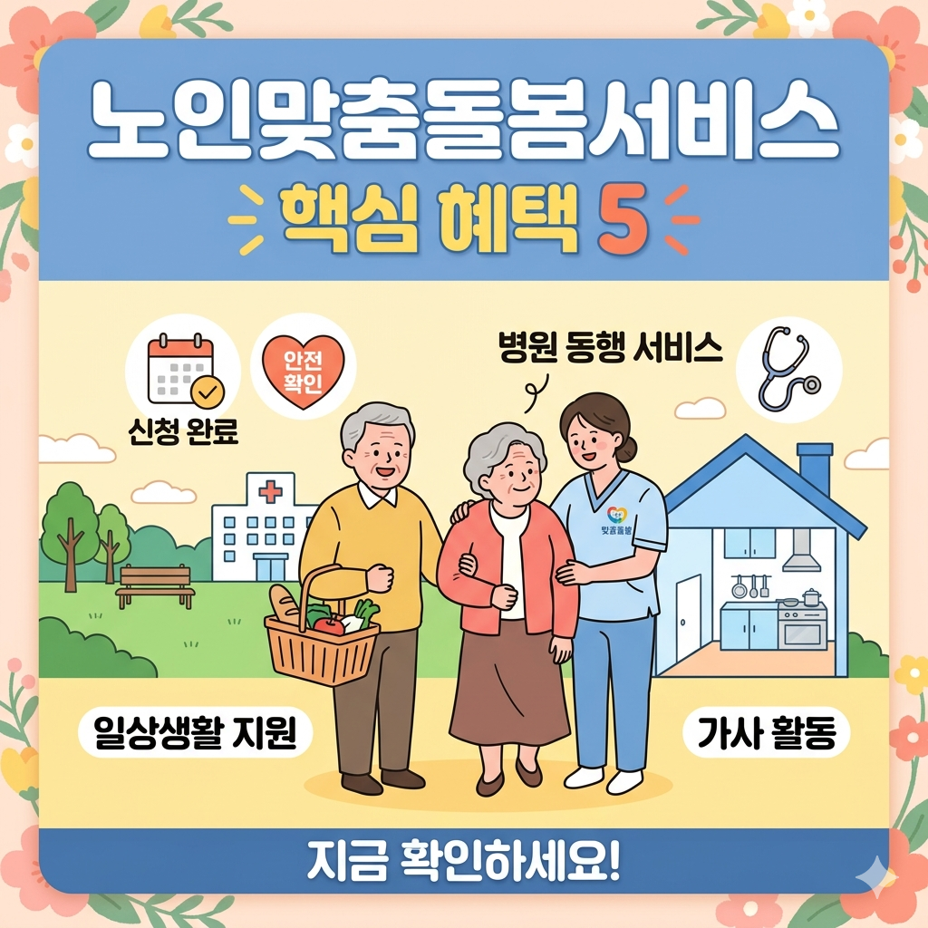 노인맞춤돌봄서비스 혜택 5가지 병원 동행 및 가사 지원 상세 안내