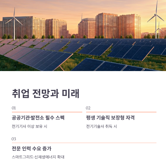 전기자격증별 차이 요약 및 취업 전망