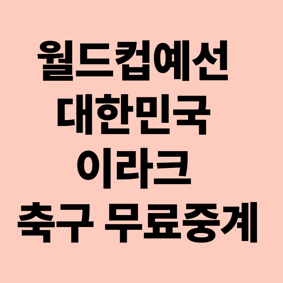 월드컵예선 대한민국 이라크 축구 무료중계