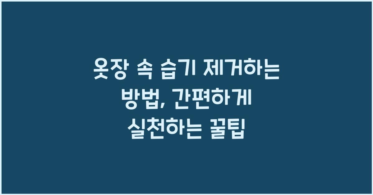 옷장 속 습기 제거하는 방법
