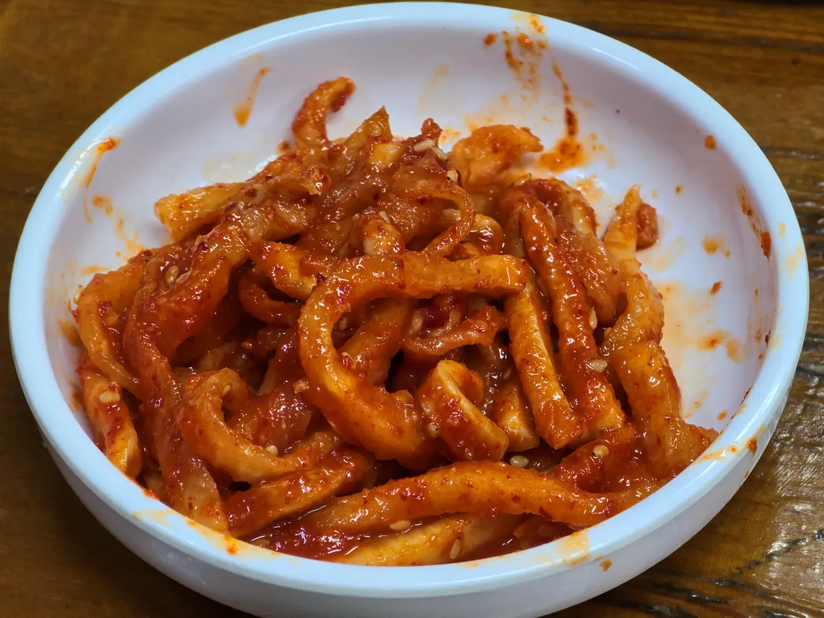 무말랭이 오징어젓갈 무침