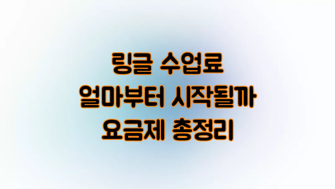 링글 수업료 얼마부터 시작될까 요금제 총정리