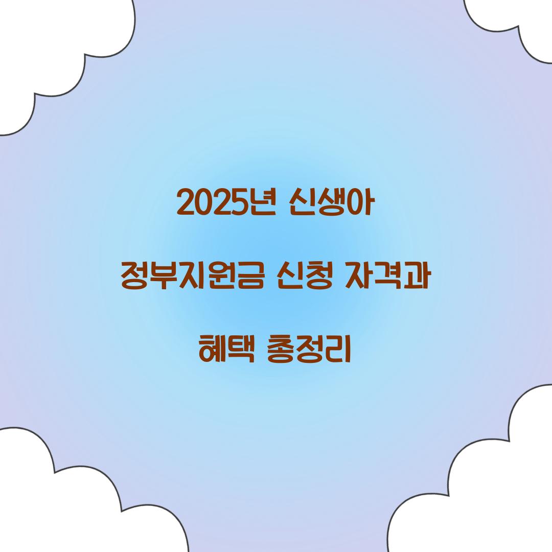 2025년 신생아 정부지원금