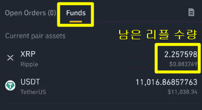 리플 2개가 남아있는 것을 나타내는 사진