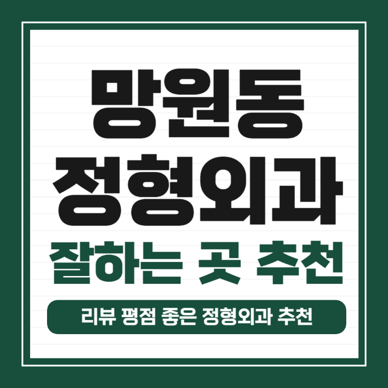 마포구 망원동 정형외과 전문의 유명하고 잘하는 곳 추천 TOP 5