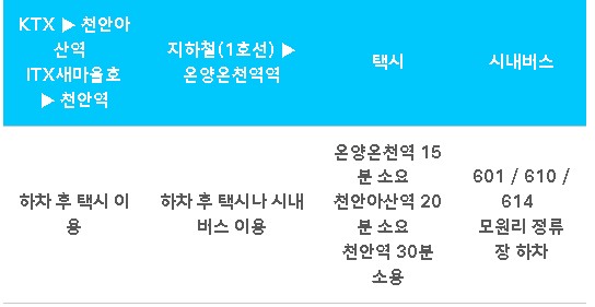 피나클랜드 대중교통이용 안내 