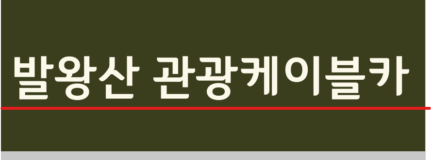 발왕산 케이블카 할인 예약 방법