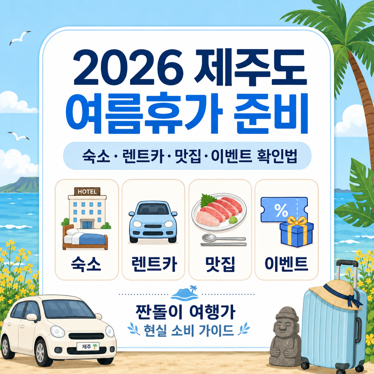 2026 제주도 여름휴가 숙소 렌트카 맛집 이벤트 확인법 안내 이미지