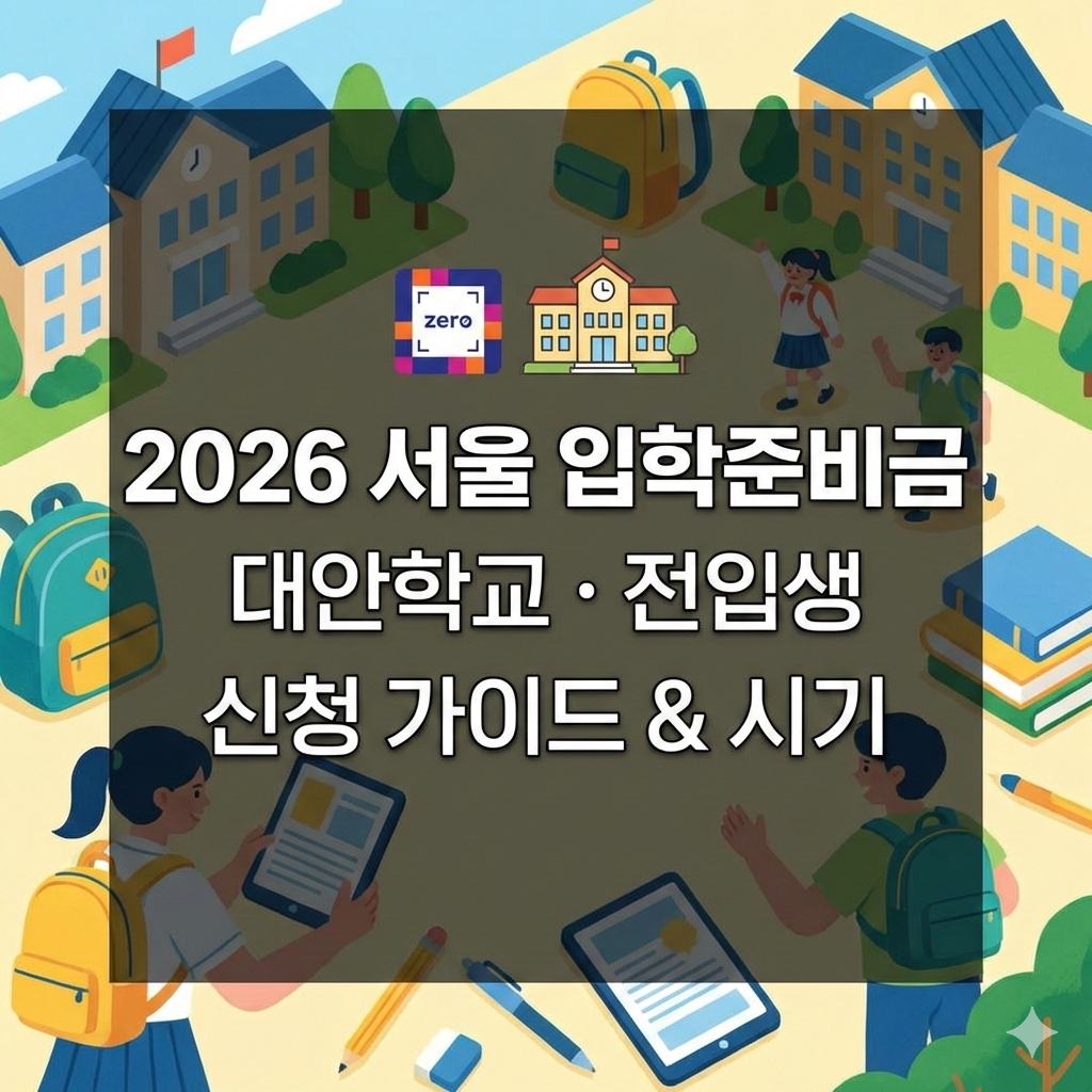 2026년 서울 입학준비금 대안학교 전입생 신청 방법과 시기 정리