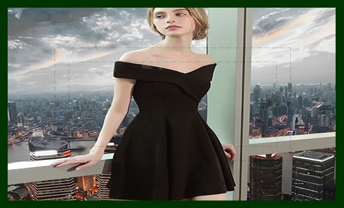 블랙 미니 드레스