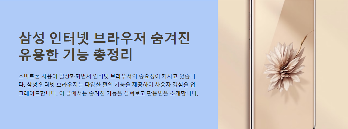 삼성 인터넷 브라우저 숨겨진 유용한 기능