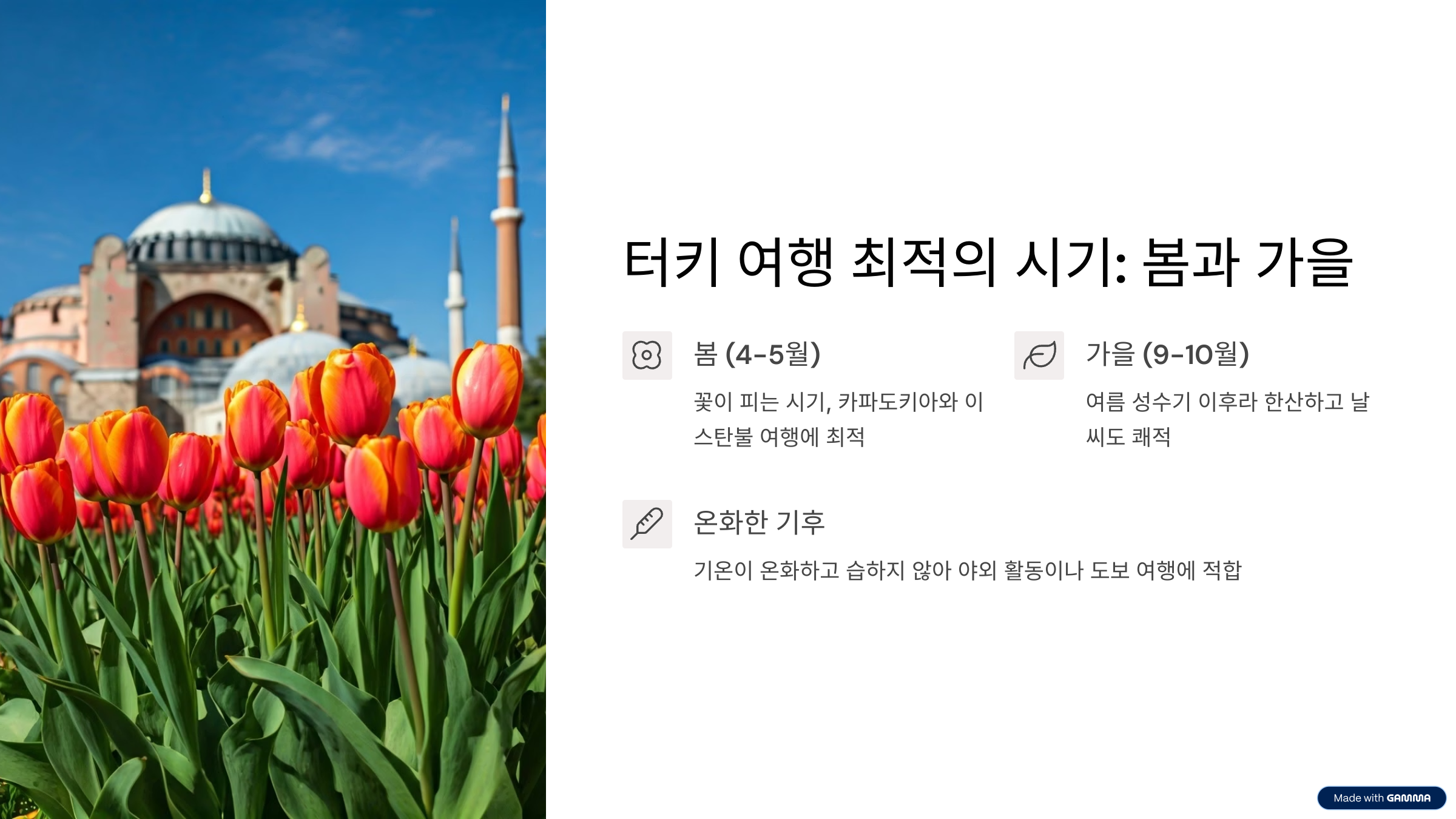 터키 여행하기 좋은 계절은 언제? 지역별 날씨와 추천 시즌 정리