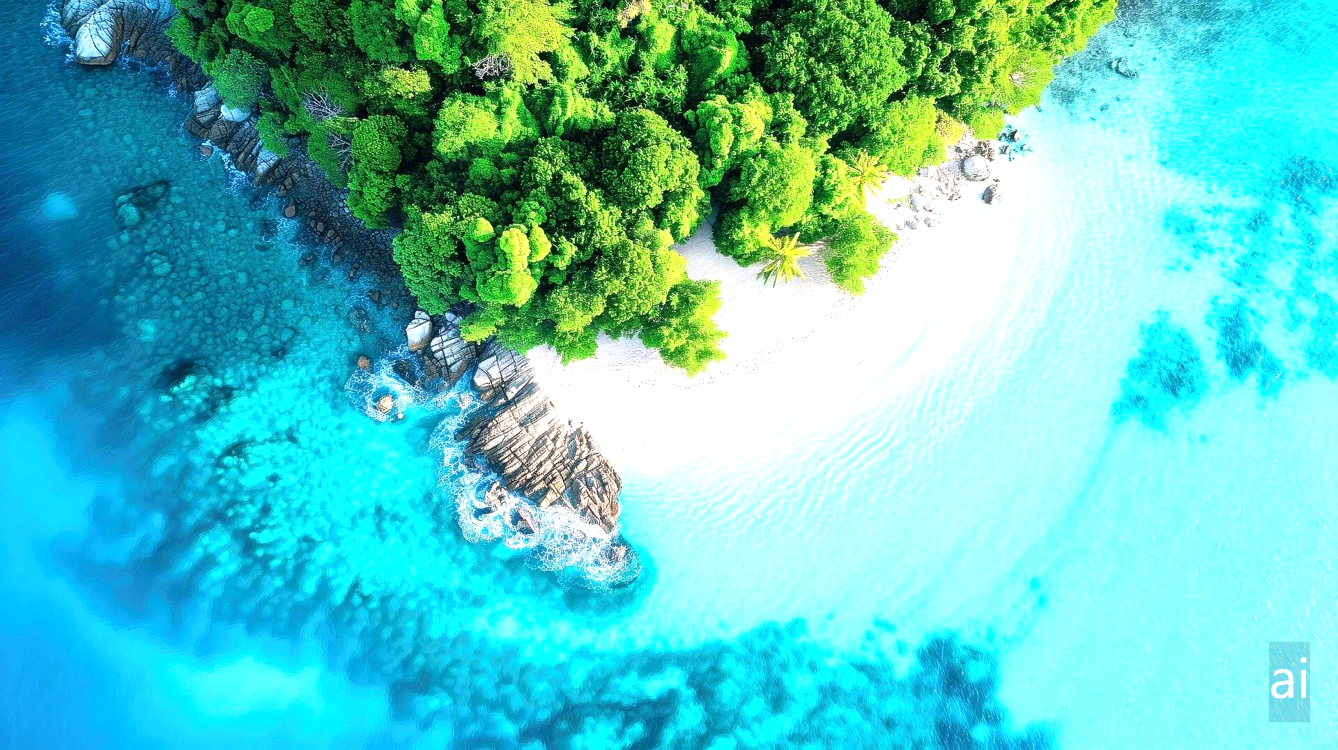 아름다운 바닷물과 섬