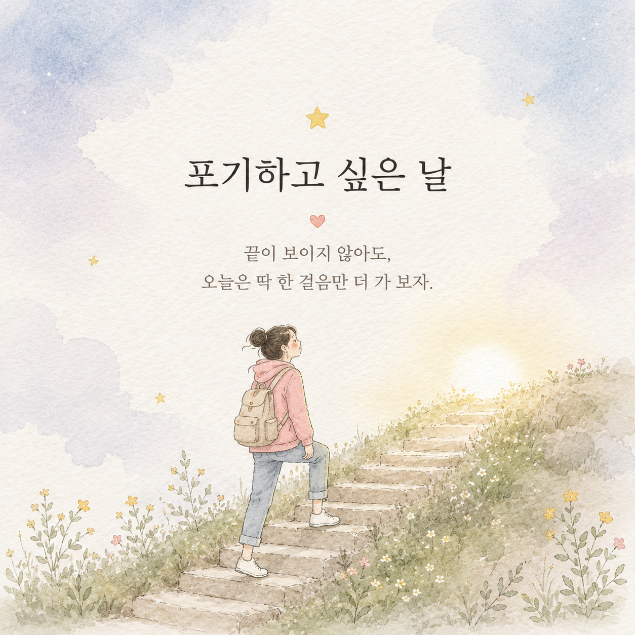 포기하고 싶은 날 힘이 되는 응원 글귀 이미지
