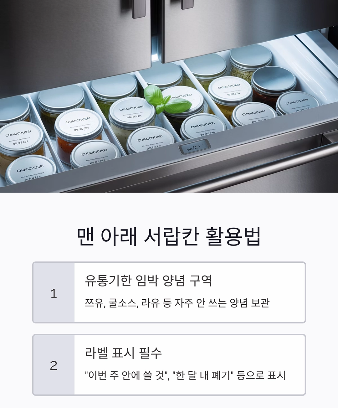 냉장고 정리를 위한 공간별 양념통 정리법 하나로 끝내기