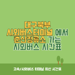 대구북부시외버스터미널에서 춘산정류소 가는 시외버스 시간표 최신정보