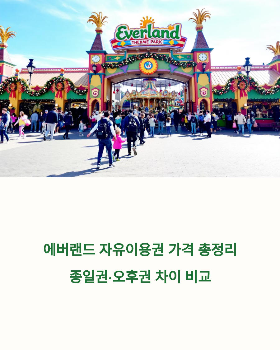 에버랜드 자유이용권 가격 총정리: 종일권&middot;오후권 차이 비교
