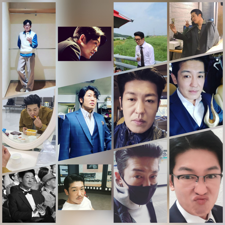 여러-셀카-사진들을-보여주고-있다