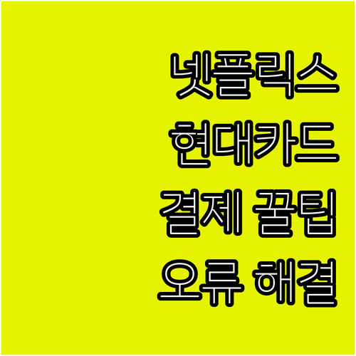 현대카드 넷플릭스 결제 꿀팁: 등록 ..