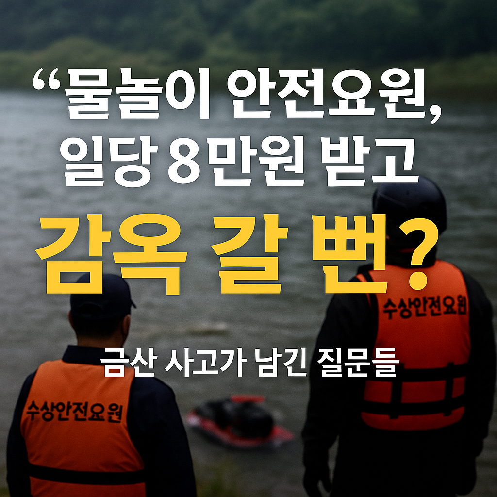 &ldquo;물놀이 안전요원, 일당 8만원 받고 감옥 갈 뻔&rdquo; 금산 사고가 남긴 질문들