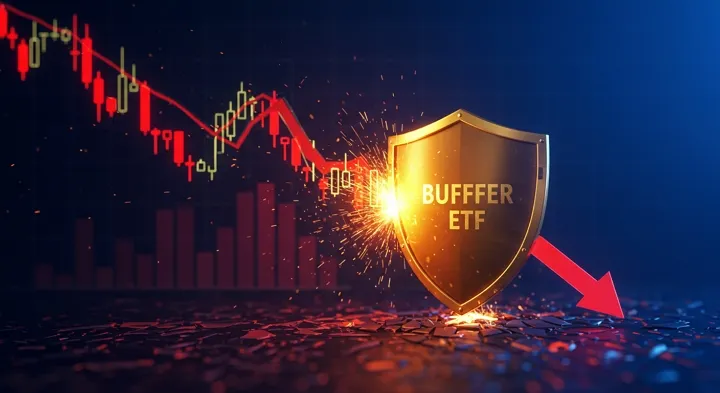 하락장에서 손실을 방어하는 버퍼 ETF 개념 이미지