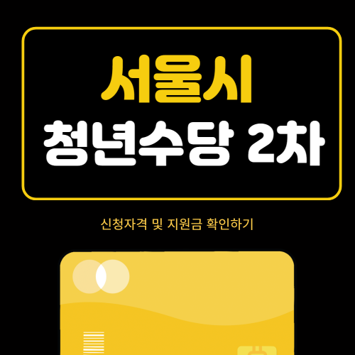 서울시 청년수당 2차 신청자격 및 지원금 확인하기