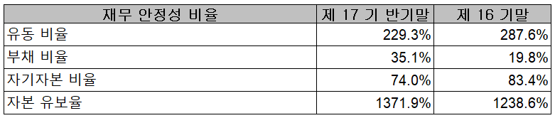 어보브반도체 - 재무 안정성 비율