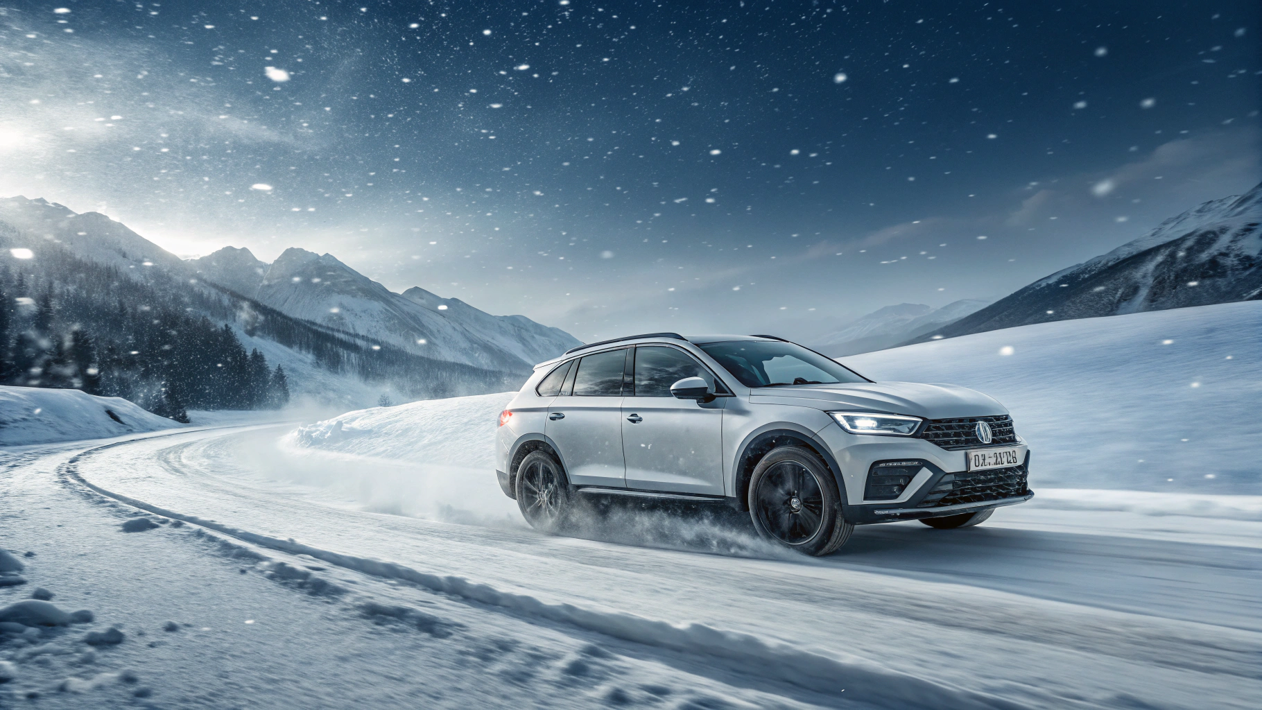 겨울철 타이어 선택법에 대한 차량 일러스트 이미지