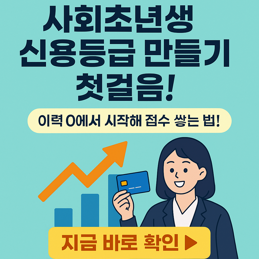 사회초년생은 주목해야 합니다! 금융이력 0에서 시작하는 신용관리, 이렇게 하면 30점 오른다!