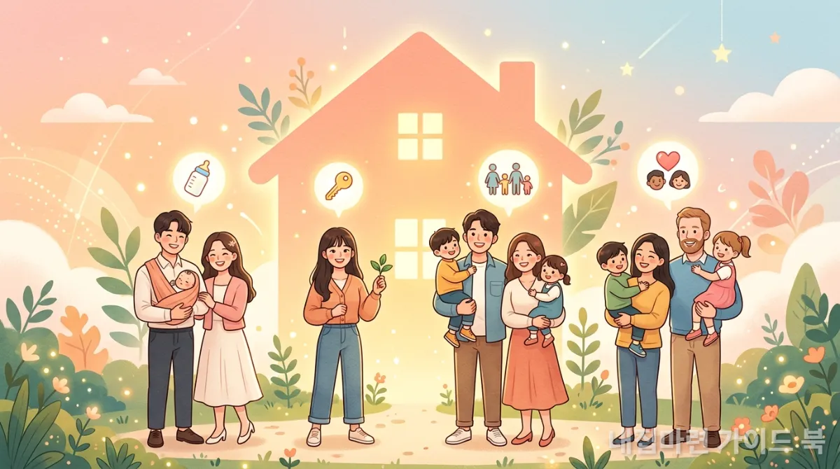 다양한 특별공급 유형에 해당하는 한국인들이 희망찬 표정으로 서 있는 모습