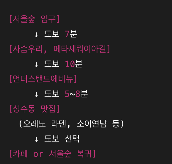 간단한 지도 동선