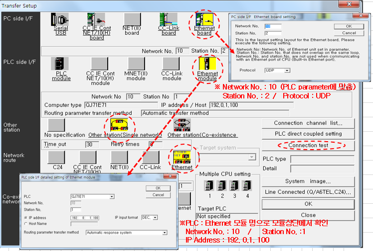 미쓰비시 PLC 파라미터 세팅 및 PC 통신 연결 가이드 (1탄)