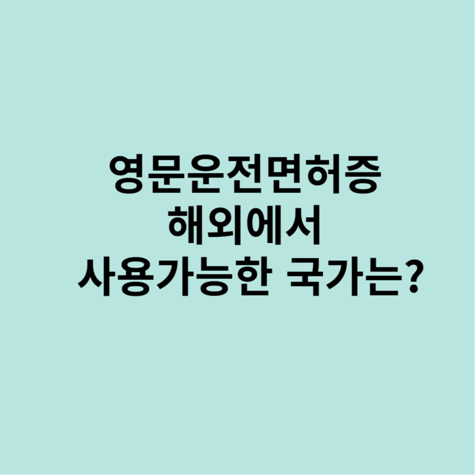영문운전면허증