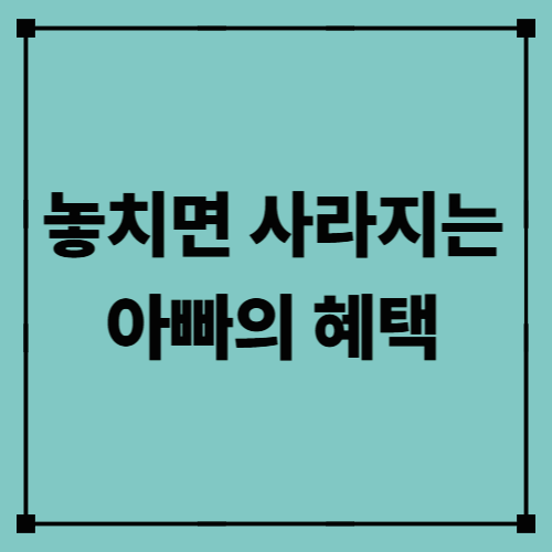남성 육아휴직 제도 / 보너스급여 — 놓치면 사라지는 아빠의 혜택