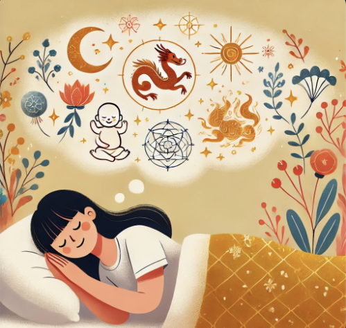 태몽을 꾸는 어머니 모습