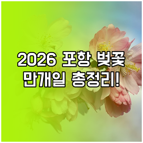 2026년 포항 벚꽃 개화 시기 및 ..