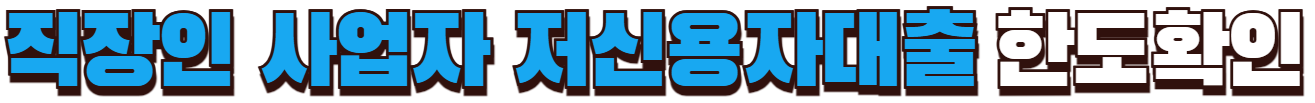 직장인 사업자 저신용자 대출 한도확인