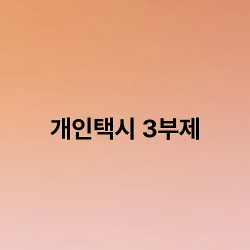 개인택시 3부제