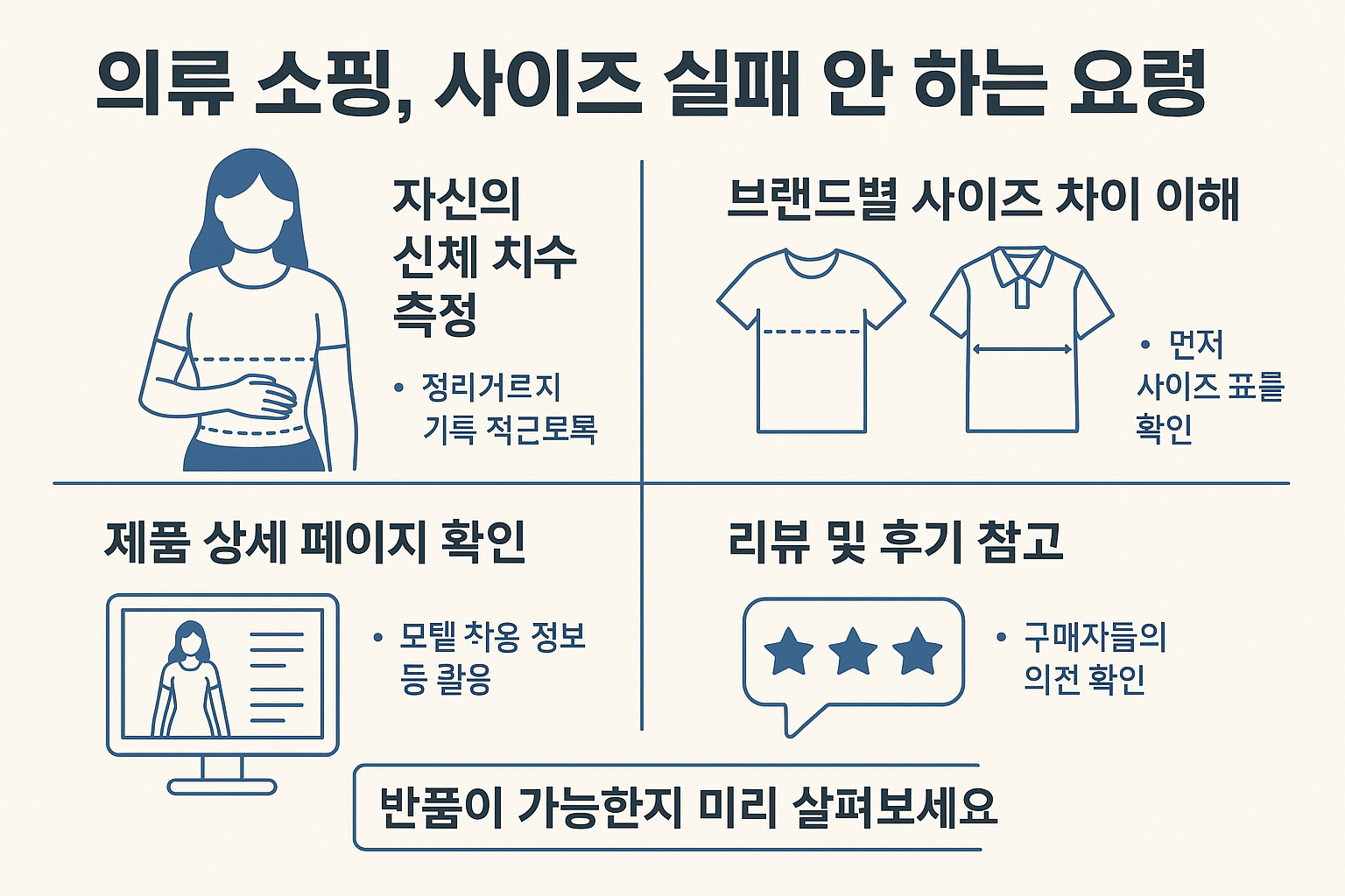 의류 쇼핑, 사이즈 실패 안 하는 요령