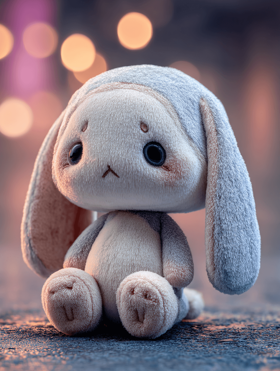 슬픔의-감정을-표현하고-있는-토끼-인형-이미지