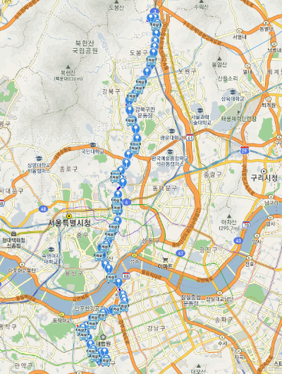 142번버스 노선도