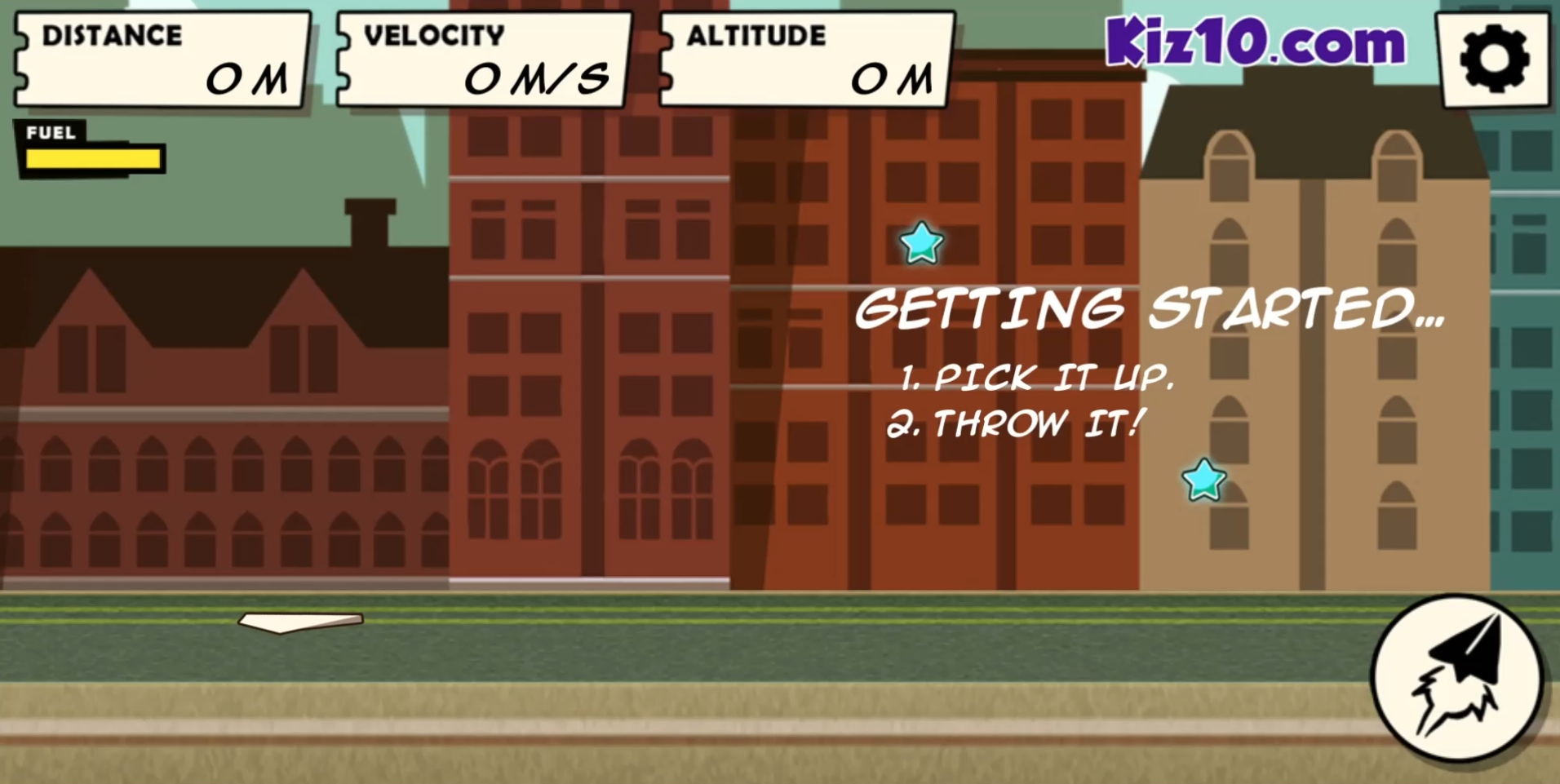 종이비행기-날리기-게임하기-시작-화면