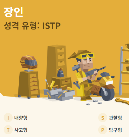MBTI 무료 검사 과 성격 유형-장인