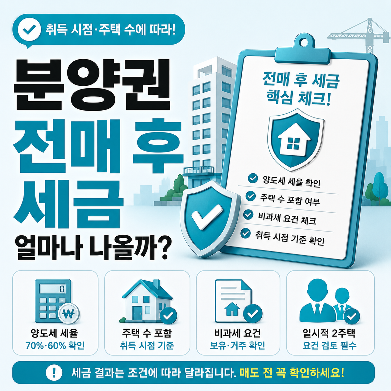 분양권 전매 이후 세금 차이 확인