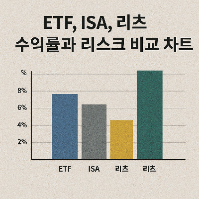 금융상품별 투자 수익률 및 위험도를 한눈에 비교할 수 있도록 구성한 데이터 시각화 이미지