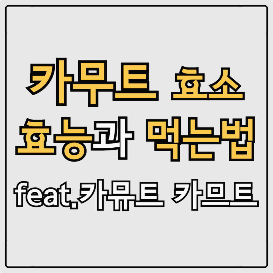 카무트 효소 효능 먹는 법