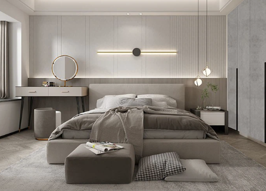 작은 침실을 넓어 보이게 하는 침대 관련 사진